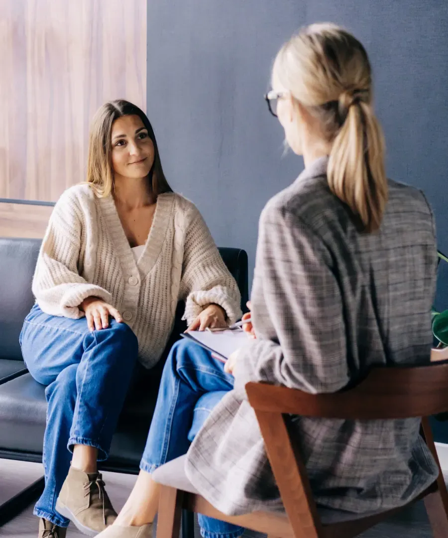 A supportive one-on-one conversation